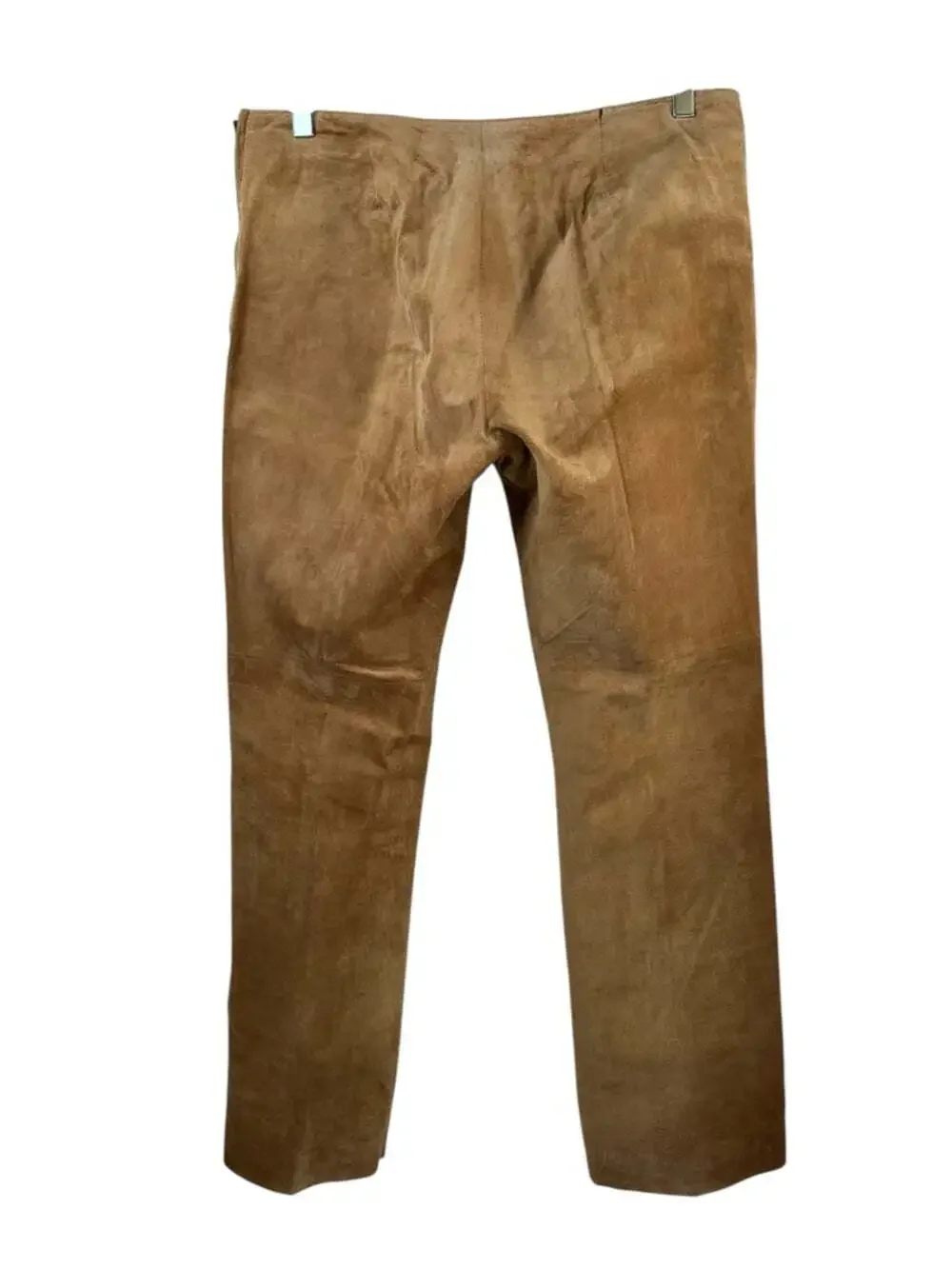 Danier Genuine Tan Suede Leather Pants 10 Straight Leg 70s Boho Luxe Tailored